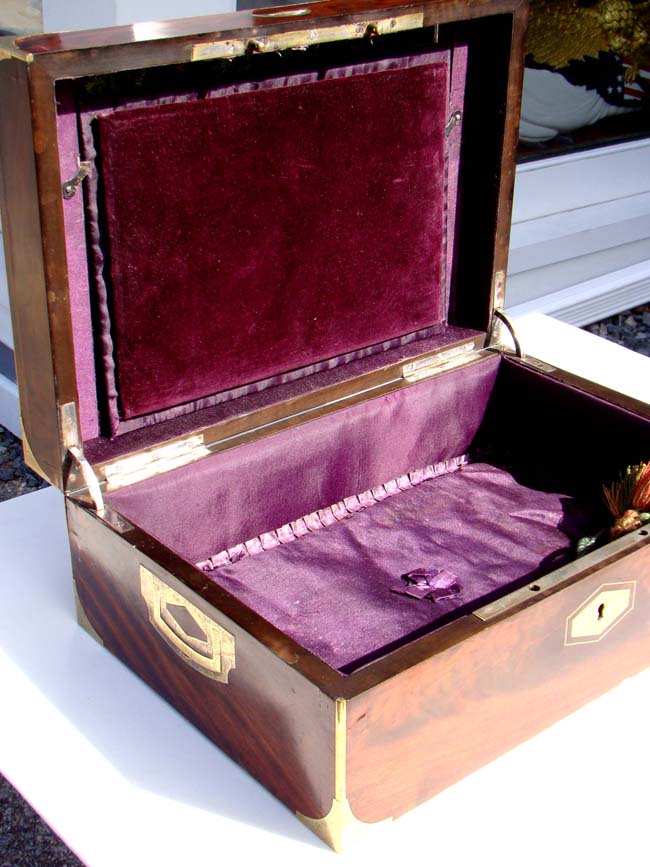 A fine Antique French Napoleonic period brass bound Mahogany Dressing Box circa 1815